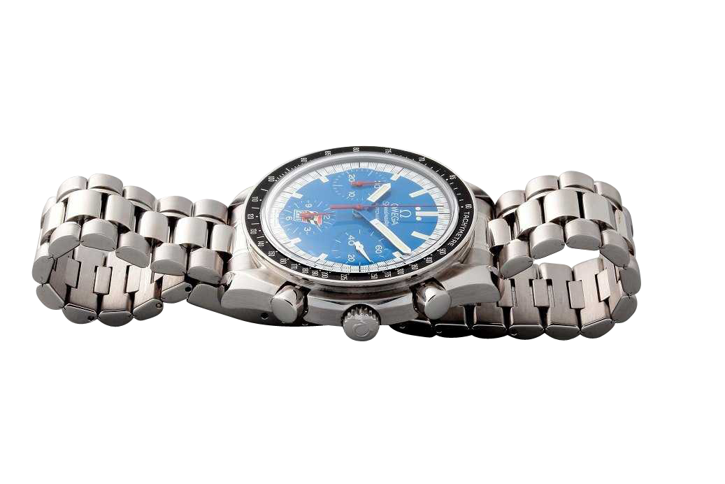 Lot #3206 Stainless Steel Omega Speedmaster Blue Cart Logo Watch Lot #3206 Stainless Steel Omega Speedmaster Blue Cart Logo Watch Chronograph Lot #3206 Stainless Steel Omega Speedmaster Blue Cart Logo Watch Chronograph Omega