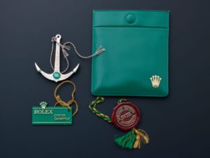 Lot #13522 – Rolex Green Dot Anchor Hang Tags Pouch Accessories Rolex 5513 Anchor