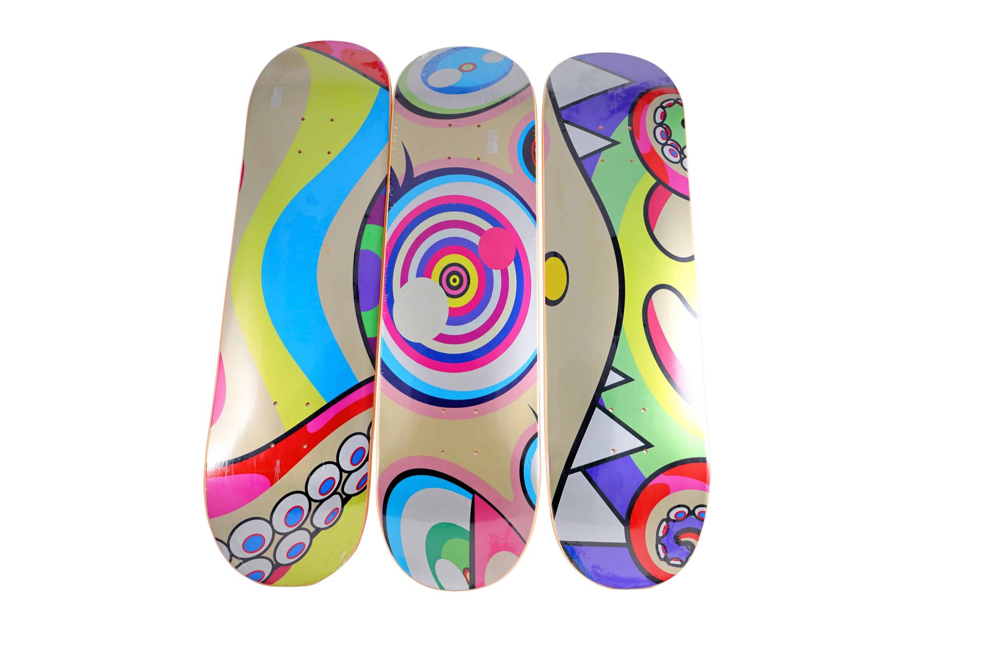 Lot #14068 – Takashi Murakami Triptych DOB Skateboard Decks Lot #14068 – Takashi Murakami Triptych DOB Skateboard Decks Skateboard Decks Lot #14068 – Takashi Murakami Triptych DOB Skateboard Decks Skateboard Decks Takashi Murakami