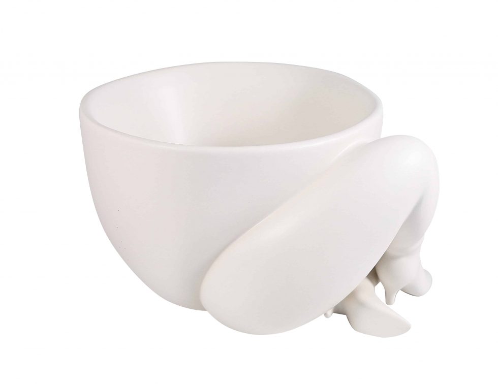 HB29-035 – Piet Parra A High Heeled Two Legged Planter Sculpture White – Baer & Bosch Auctions