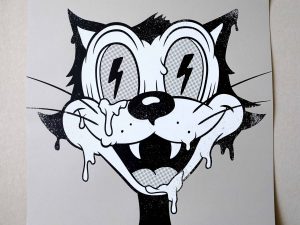 Private: Lot #14951 – Cote Escriva Cat Screen Print Limited Edition of 60 Rare Art Cote Escriva