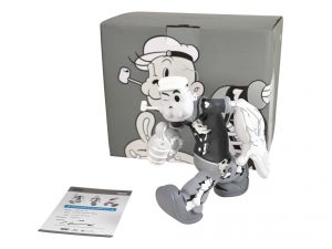 Lot #HB29-056 – Cote Escriva x Thunder Mates Creepy Popeye Monochrome Version Limited Edition Sculpture Art Toys Cote Escriva