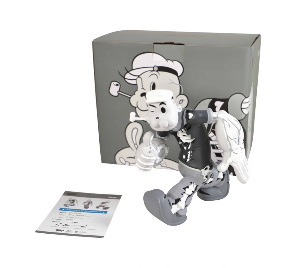 HB29-056 – Cote Escriva x Thunder Mates Creepy Popeye Monochrome Version Limited Edition Sculpture – Baer & Bosch Auctions