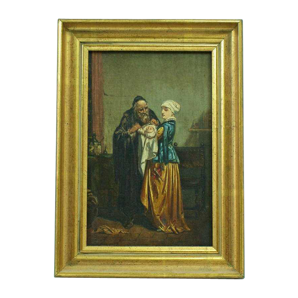 Lot #12844 – Antique Oil Painting on Canvas Man Woman Child Framed Lot #12844 – Antique Oil Painting on Canvas Man Woman Child Framed Art Lot #12844 – Antique Oil Painting on Canvas Man Woman Child Framed Art Art