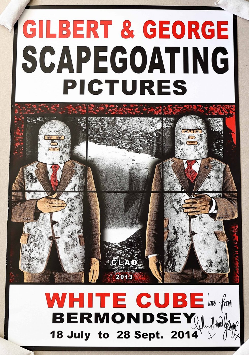 HB29-071 – Gilbert & George Signed Scapegoating Pictures Clad Poster – Baer & Bosch Auctions
