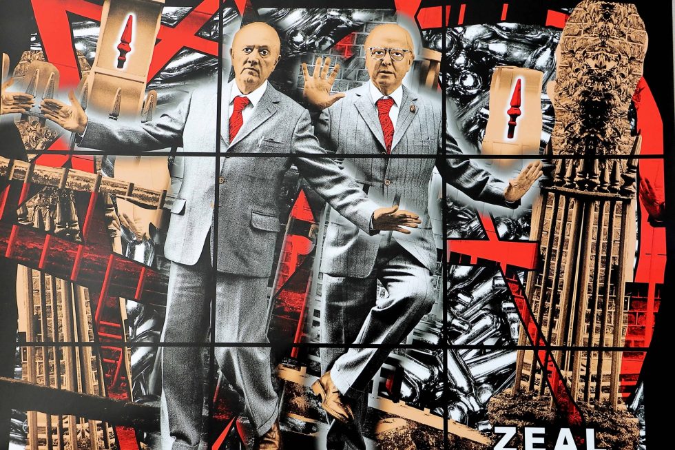 HB29-074 – Gilbert & George Signed Scapegoating Pictures Zeal Poster – Baer & Bosch Auctions
