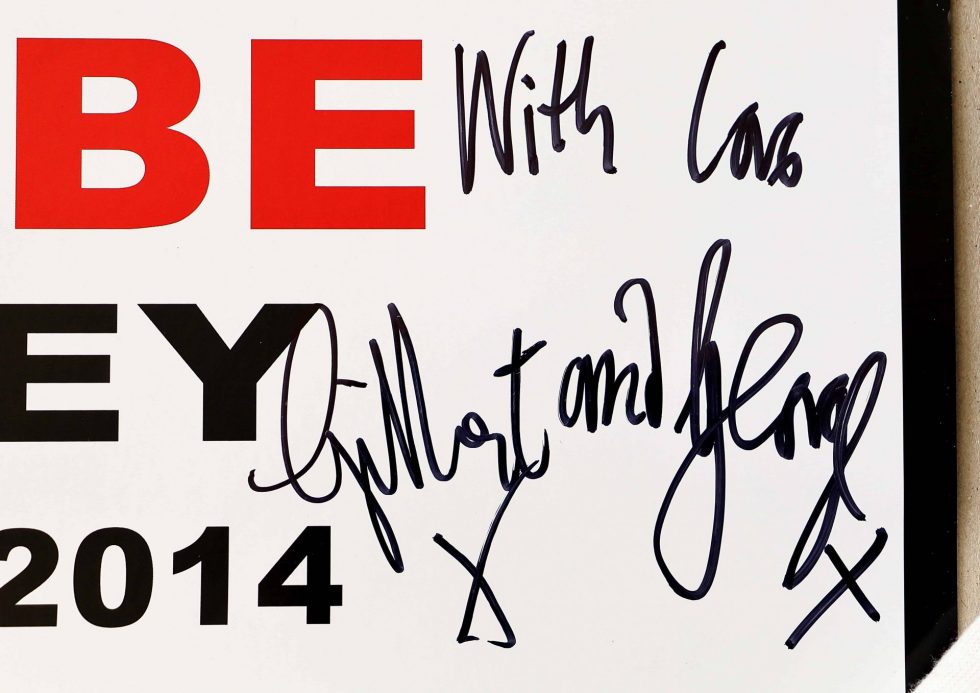 HB29-074 – Gilbert & George Signed Scapegoating Pictures Zeal Poster – Baer & Bosch Auctions