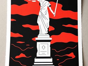 Lot #12903 – Cleon Peterson Monument To Power Law LTD ED 100 Art Cleon Peterson