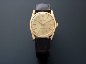 Private: Lot #HB24-19 – Vintage 14k Yellow Gold Rolex Bombay Oyster Perpetual Watch 1010 1010 Dress Watch