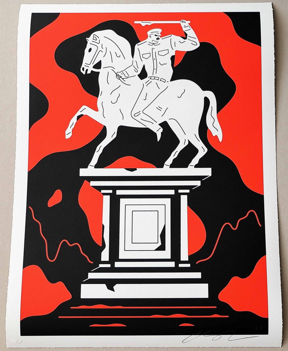 HB29-070 – Cleon Peterson Monument To Power Oppression Print Red LTD ED 100 – Baer & Bosch Auctions