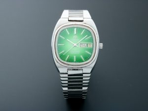 Lot #13109 – Omega Seamaster Day Date Green Dial Watch Vintage 166.0211 Omega Caliber 1020