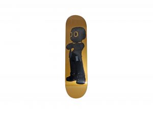 Lot #12743 – Hebru Brantley Great Debate Skateboard Deck Gold Black Hebru Brantley Hebru Brantley
