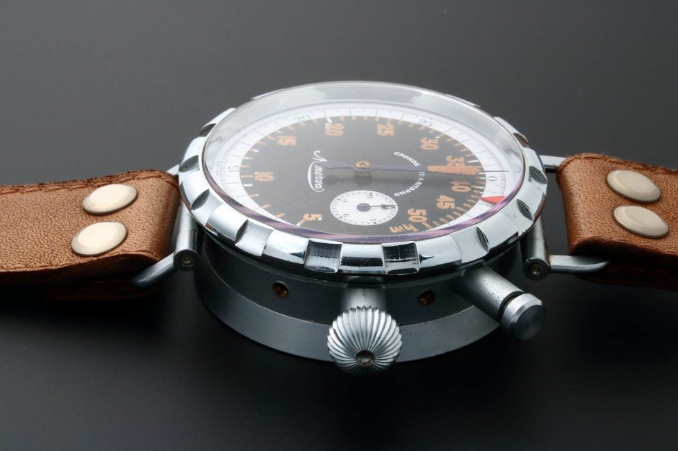 HB31-035 – Minerva Cronografo a Ritorno WWII Military Pilot Watch Rare Unusual Oversize – Baer & Bosch Auctions