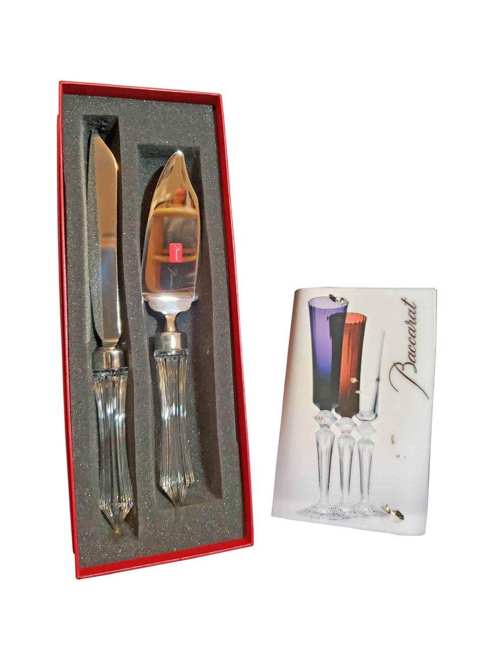 12251 Baccarat Cake Server & Knife Set Crystal Handles Signed Mathias NIB – Baer & Bosch