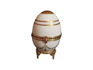 Lot #12301 – Faberge Petit Baby Egg With Bear Hand Signed by Tatiana Faberge NIB COA Art Faberge