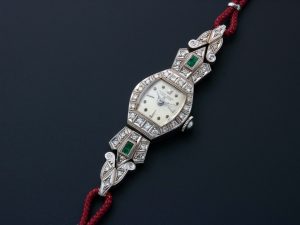 Lot #13306 – Rare Ulysse Nardin Platinum Ladies Cocktail Watch Fancy Flex Lugs Ladies Ulysse Nardin Platinum