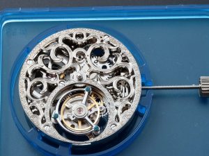 Lot #12545 – Engraved Skeleton Tourbillon Movement 3351 Watch Part PTS Resources Tourbillon Movements Engraved Skeleton Tourbillon Movement