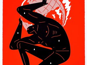 Private: Lot #14945 – Cleon Peterson World on Fire Red Screen Print Art Cleon Peterson