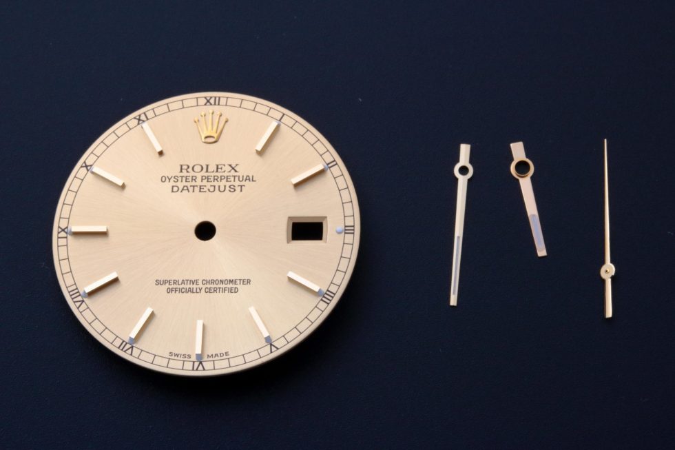 HB31-061 – Rolex 16233 Datejust Champagne Swiss Made Dial + Hand Set – Baer & Bosch Auctions