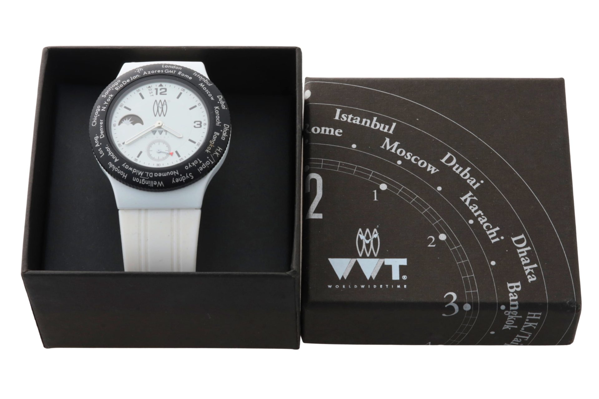 Lot #HB31-014 – Genuine ATOP WWT World Time Watch Sun/Moon Dial With Box Lot #HB31-014 – Genuine ATOP WWT World Time Watch Sun/Moon Dial With Box ATOP Lot #HB31-014 – Genuine ATOP WWT World Time Watch Sun/Moon Dial With Box ATOP ATOP