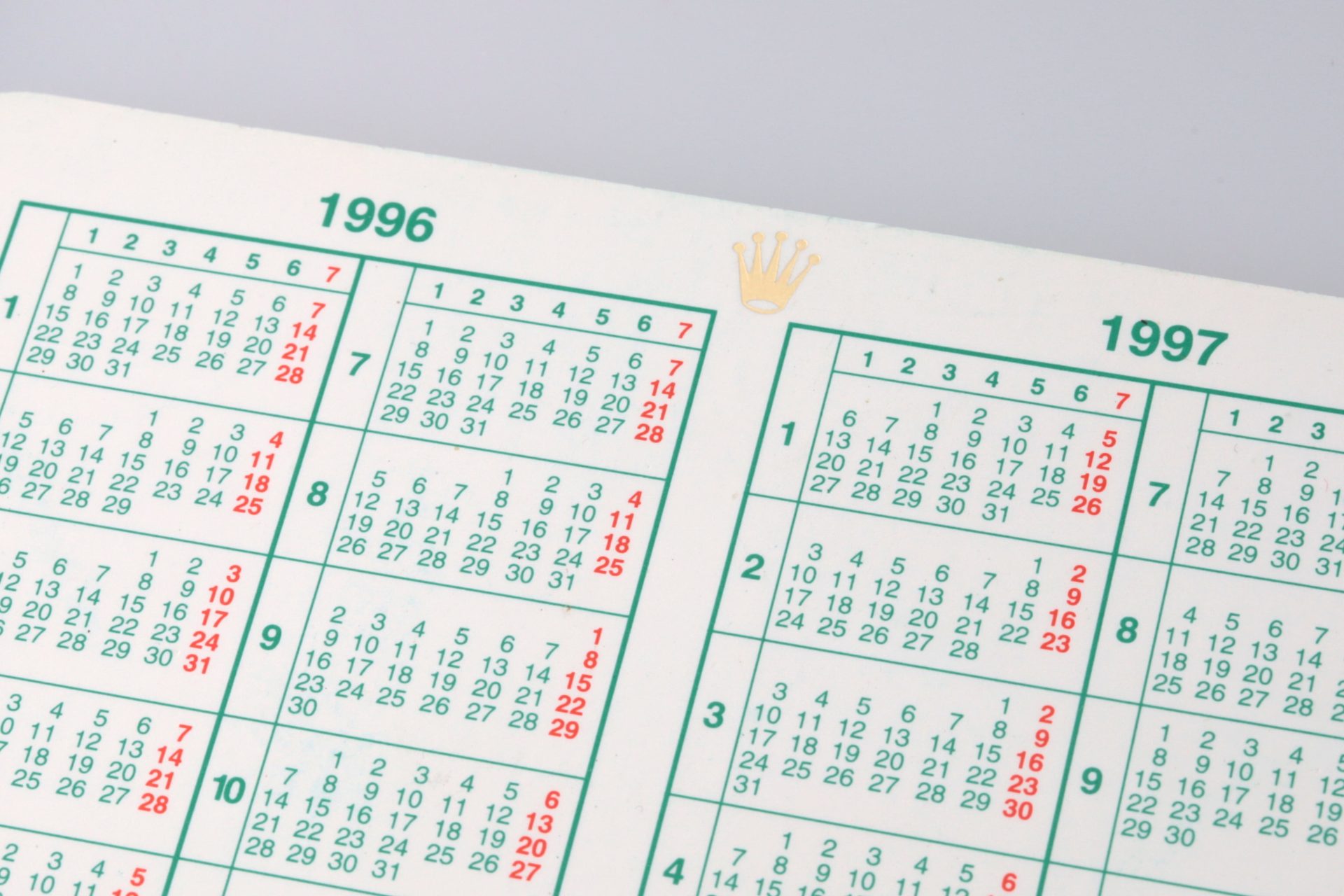 Lot #HB31-034 – Rolex Card Holder 1996-1997 Calendar Oyster Pamphlet Lot #HB31-034 – Rolex Card Holder 1996-1997 Calendar Oyster Pamphlet Rolex Lot #HB31-034 – Rolex Card Holder 1996-1997 Calendar Oyster Pamphlet Rolex Card Holder