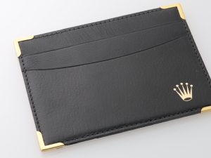 Private: Lot #HB31-032 – Vintage Rolex Black Leather Card Holder Wallet Rolex Card Holder