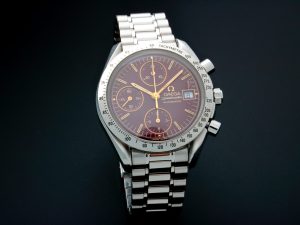Lot #AN3818 – Rare Unusual Omega Speedmaster Date Watch Oxblood Dial 3511.61 Watches Omega