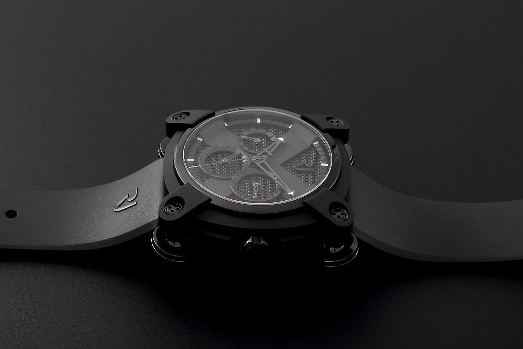 Lot #AN4814 – Romain Jerome Moon Invader Black Metal Chronograph Watch RJ.M.CH.IN.001.01 Lot #AN4814 – Romain Jerome Moon Invader Black Metal Chronograph Watch RJ.M.CH.IN.001.01 Watches Lot #AN4814 – Romain Jerome Moon Invader Black Metal Chronograph Watch RJ.M.CH.IN.001.01 Watches Acquire Now