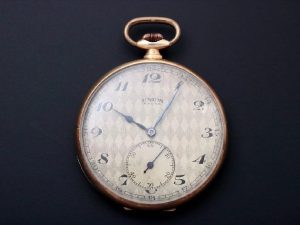 Lot #AN4959- Vintage 14k Yellow Gold Union Ancre Pocket Watch. Watches